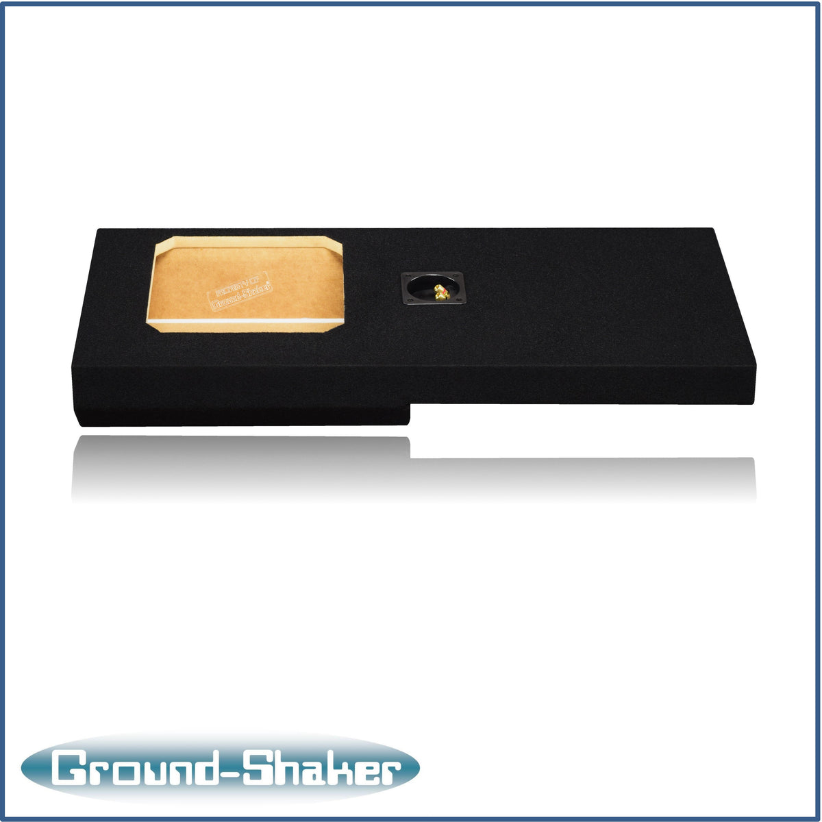 Single 10 inch sealed L7T sub box for 04-08 Ford F-150 Extended and Crew Cab - square cutout detail